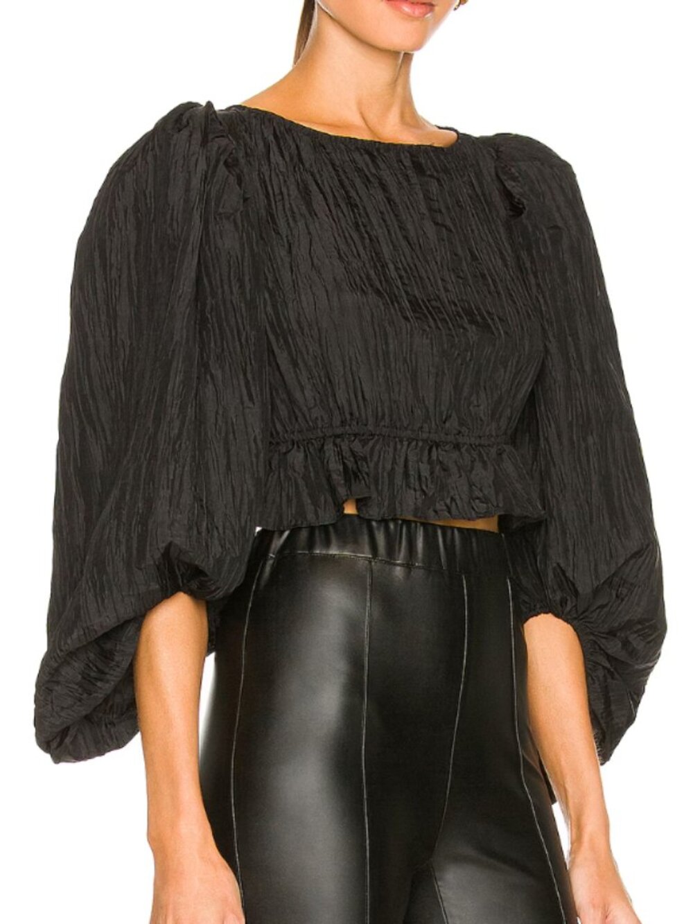 LPA Bellini Top Black Backless Crop Top